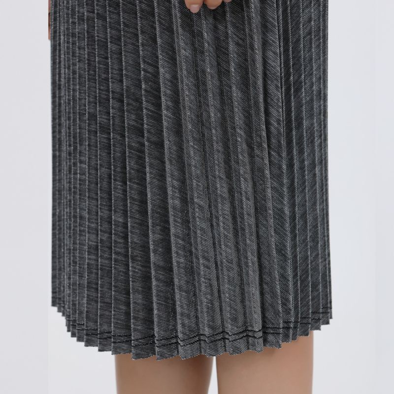 Knee Length Shiny Pleated Skirt image