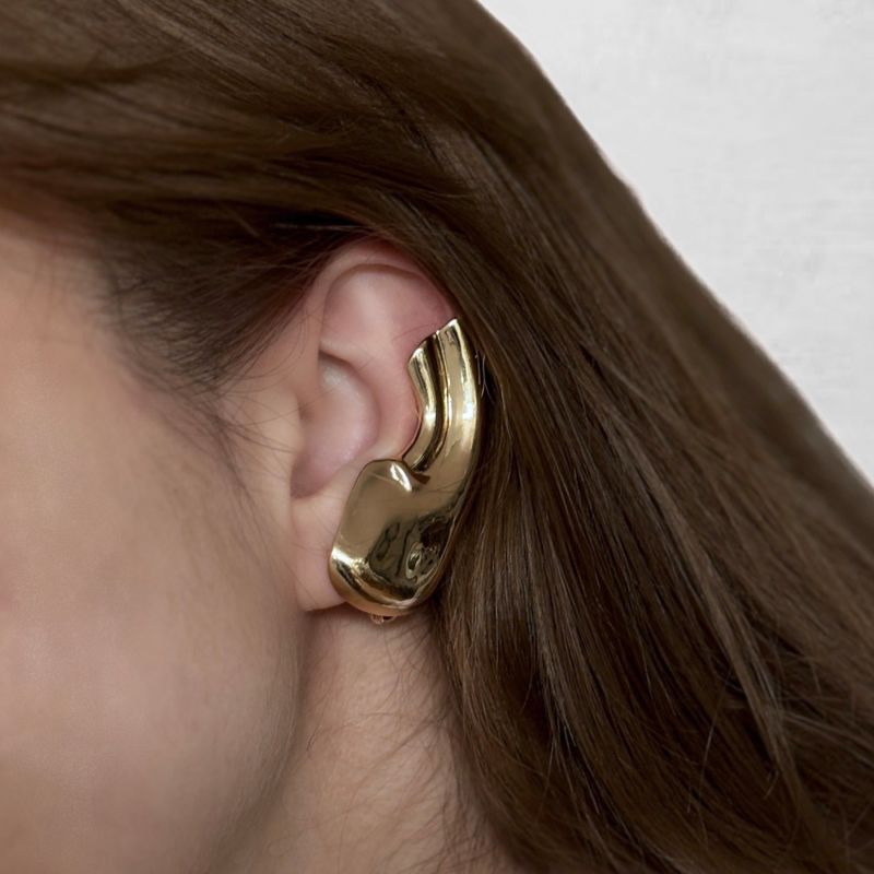 Curated Minimalist Gold Ear Cuff Earring One Piece image