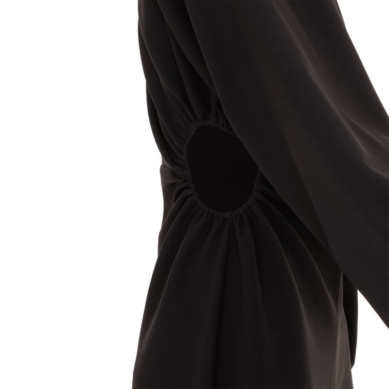 Cutout Crepe Midi Dress - Black image