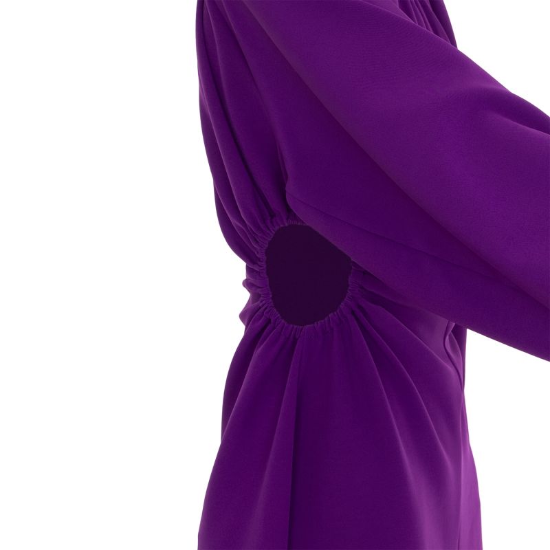 Cutout Crepe Midi Dress - Purple image