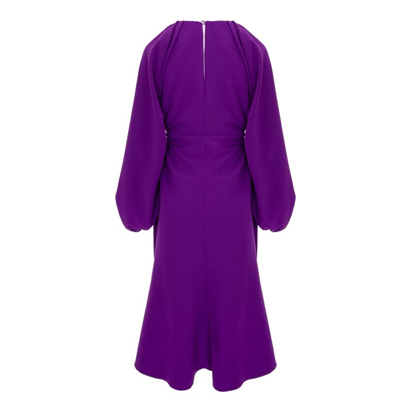 Cutout Crepe Midi Dress - Purple image