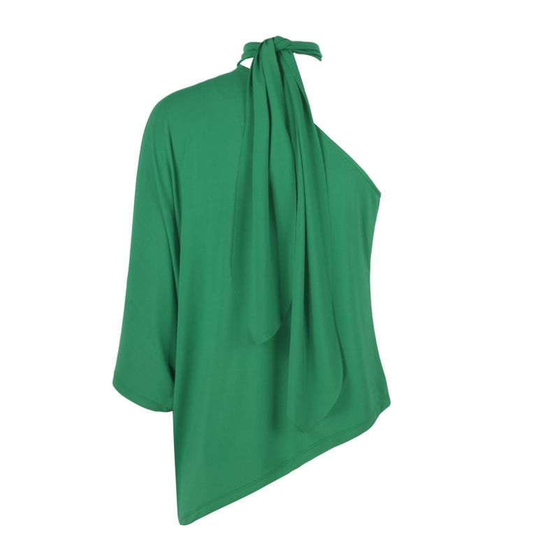 Camilla One Shoulder Top In Green image