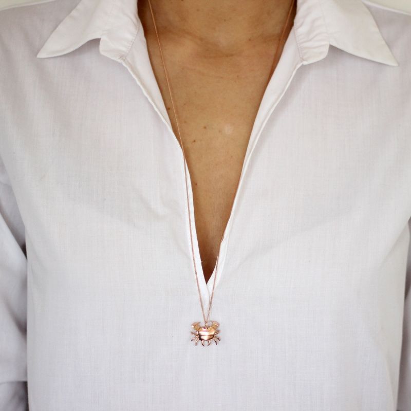 Crab Necklace Rose Gold image