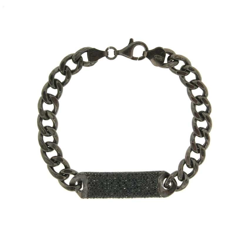 Sterling Silver Essential All Black Id Bracelet image