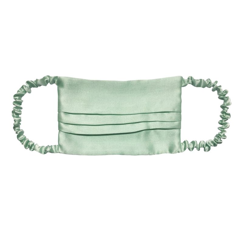 Double layered silk face mask -Mint green image