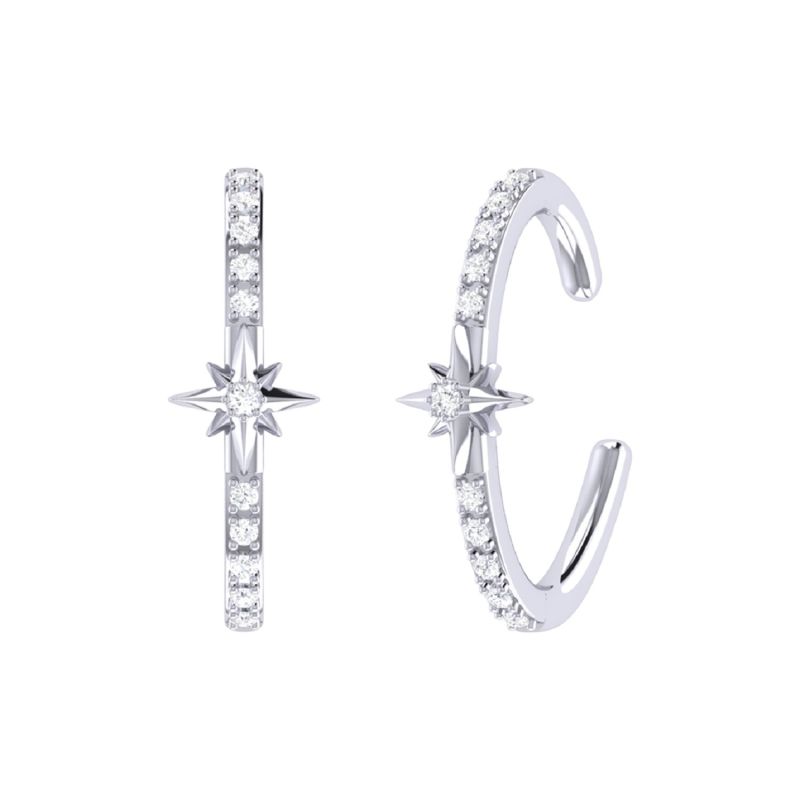 Starry Lane Ear Cuffs In Sterling Silver image