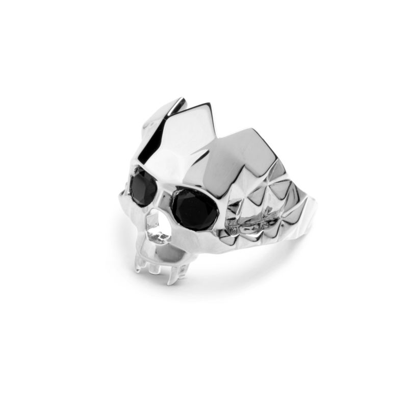 Vampire Skull Ring Silver image