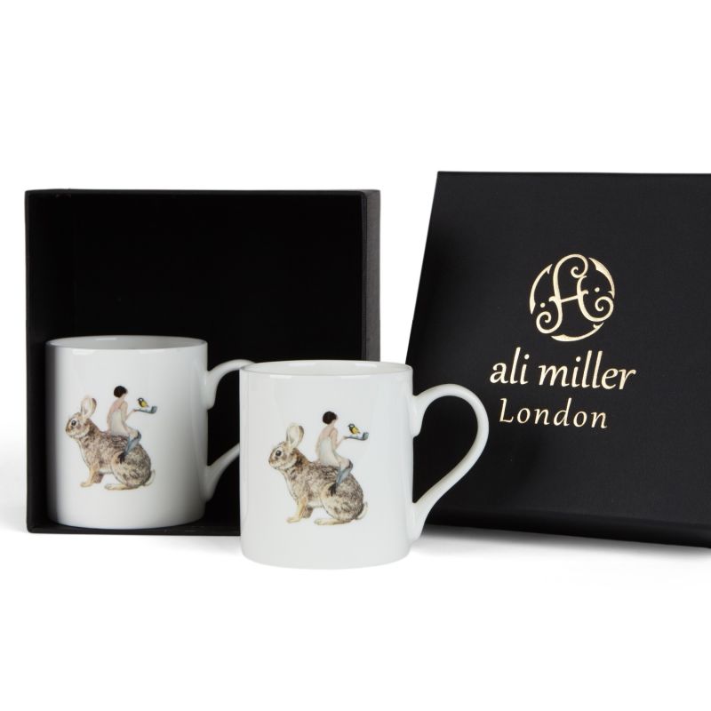 Angel Design Two Fine Bone China Mugs In A Gift Box image