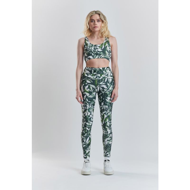 Cycad Recycled-Fabric Performance Leggings - Leaf Print image