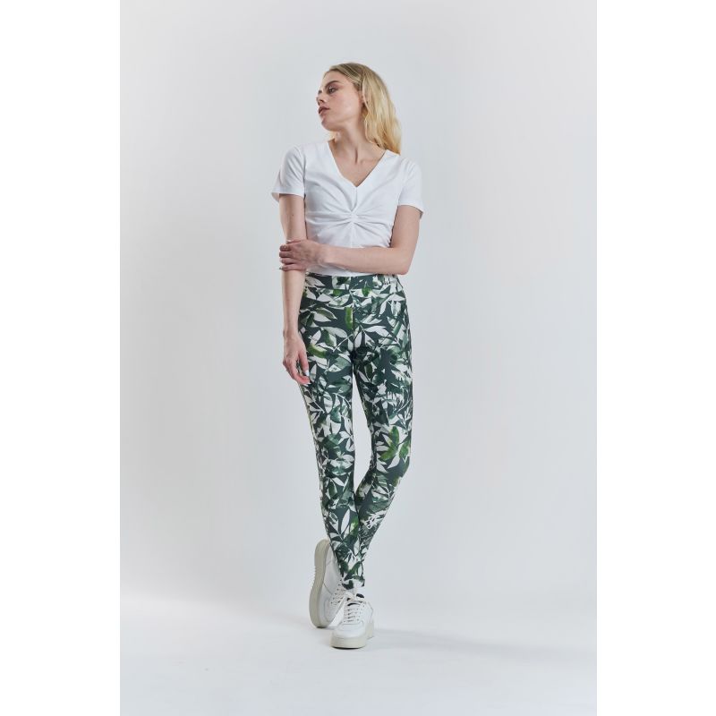 Cycad Recycled-Fabric Performance Leggings - Leaf Print image