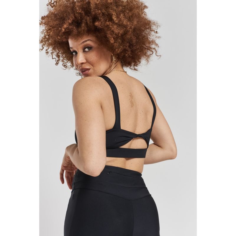 Kiku Recycled Performance Cropped Top - Volcanic Black image