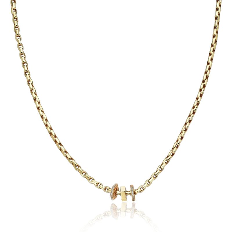 Cylinder Chain Necklace In 14K Gold image