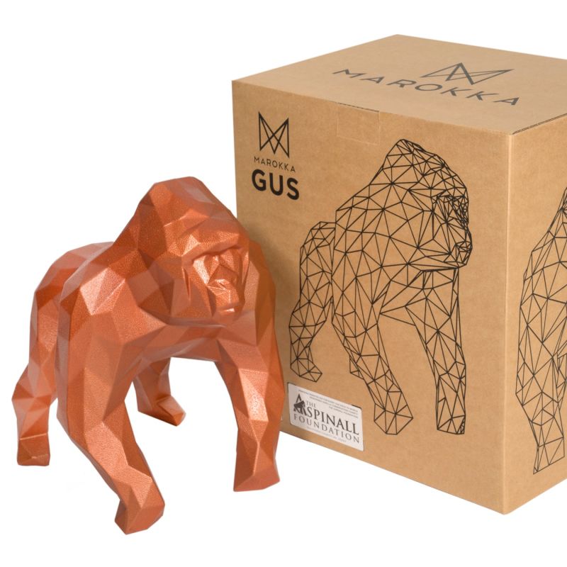 Gorilla Geometric Sculpture - Gus In Metallic Copper image