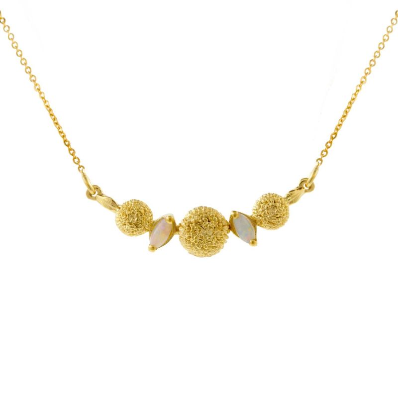 Dahlia Opal Necklace -Gold image