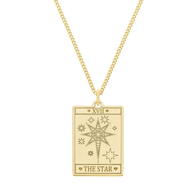 Medium 9ct 375 Gold “The Star” Tarot Card Necklace image