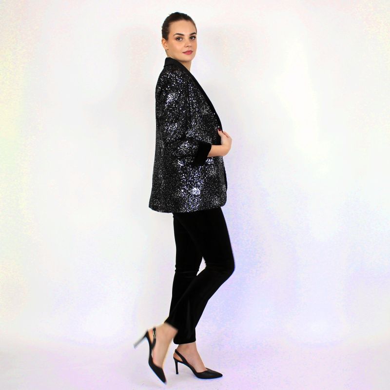 Sequin Embellished Blazer Jacket image