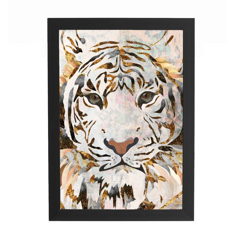 Grunge Tiger Gold And White image