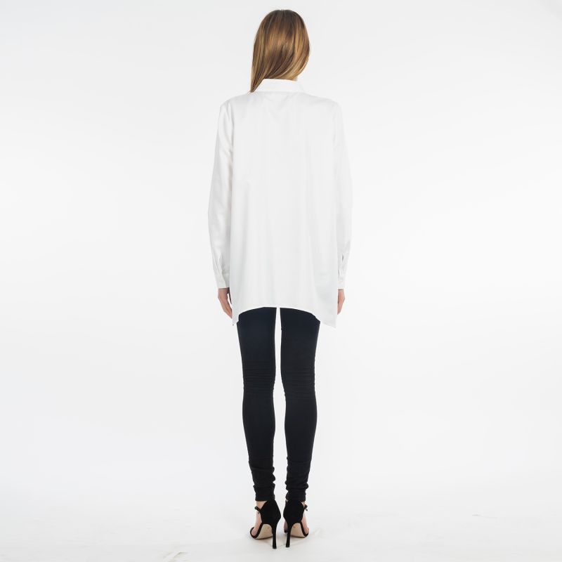 Mies White Asymmetrical Cotton Shirt image