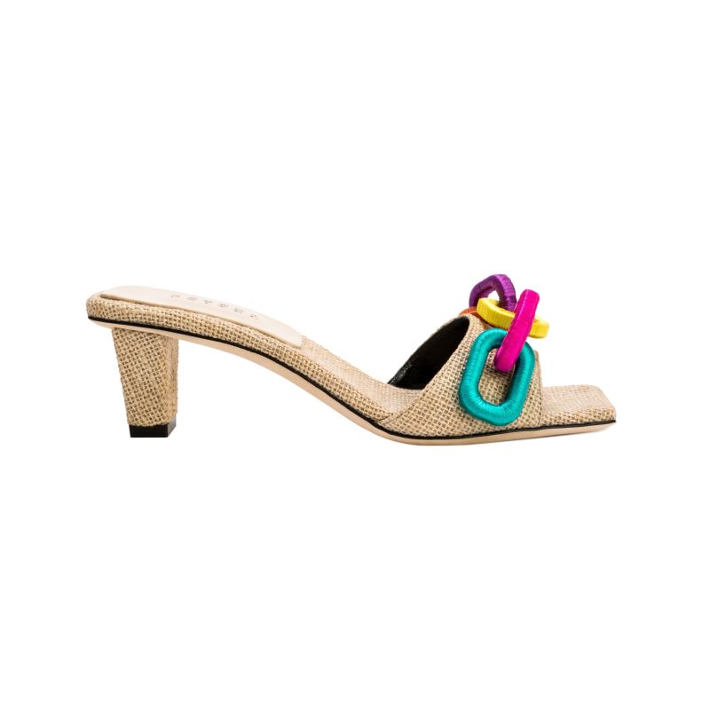 Catena Natural & Rainbow Mid-Heel Sandal image