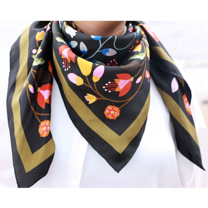 Double Sided Silk Scarf Of Night Imagination image