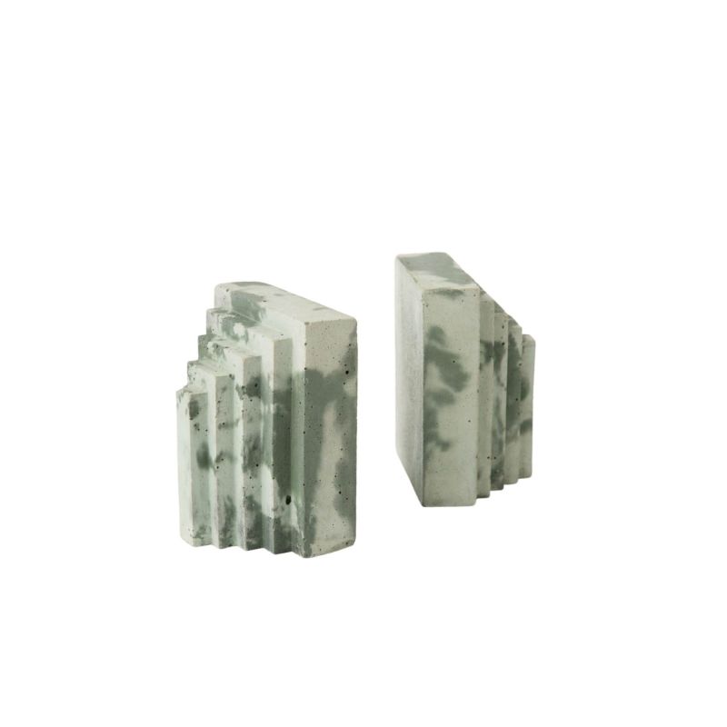 Concrete Book Ends - Khaki & Mint image