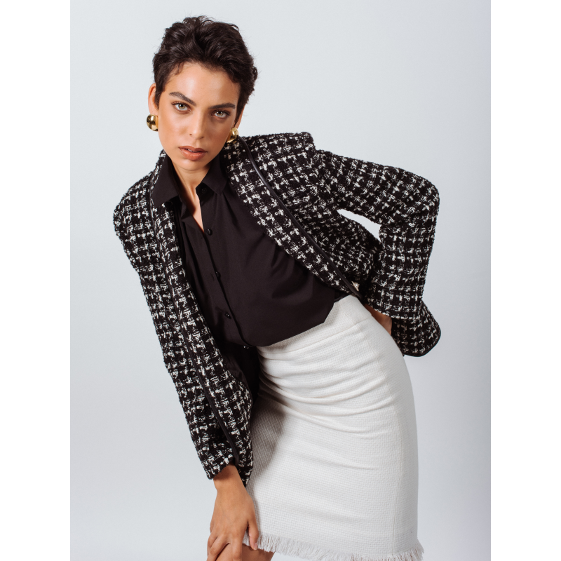 Black & White Tweed Blazer image