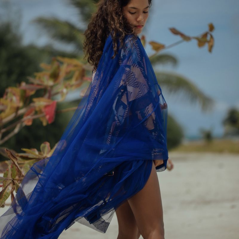 Tulle Coat Electric Blue image