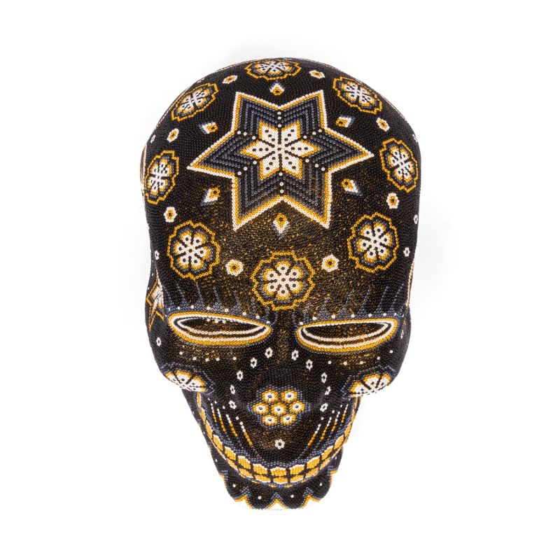 Skull Statue Decor - Black/Metallic Gray/Pearl White/Golden image