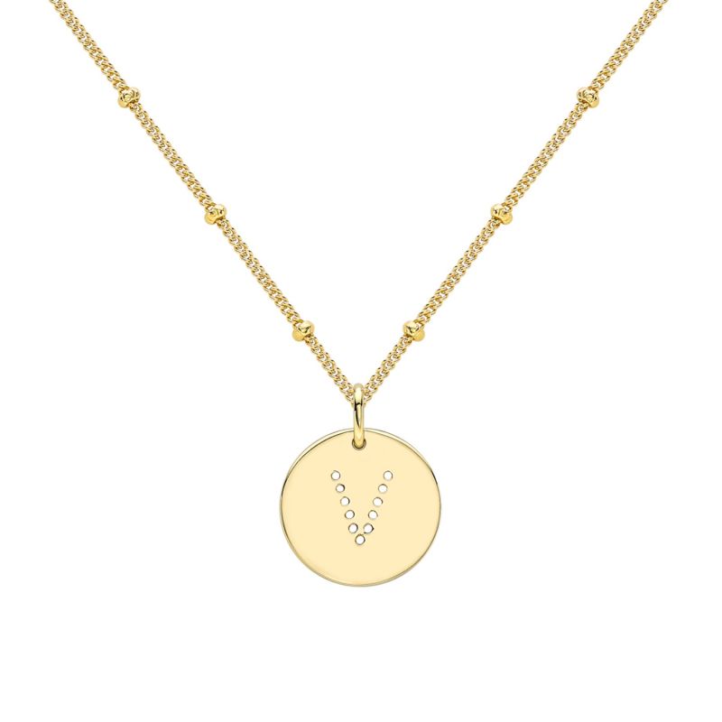 Gold Alphabet V Necklace image