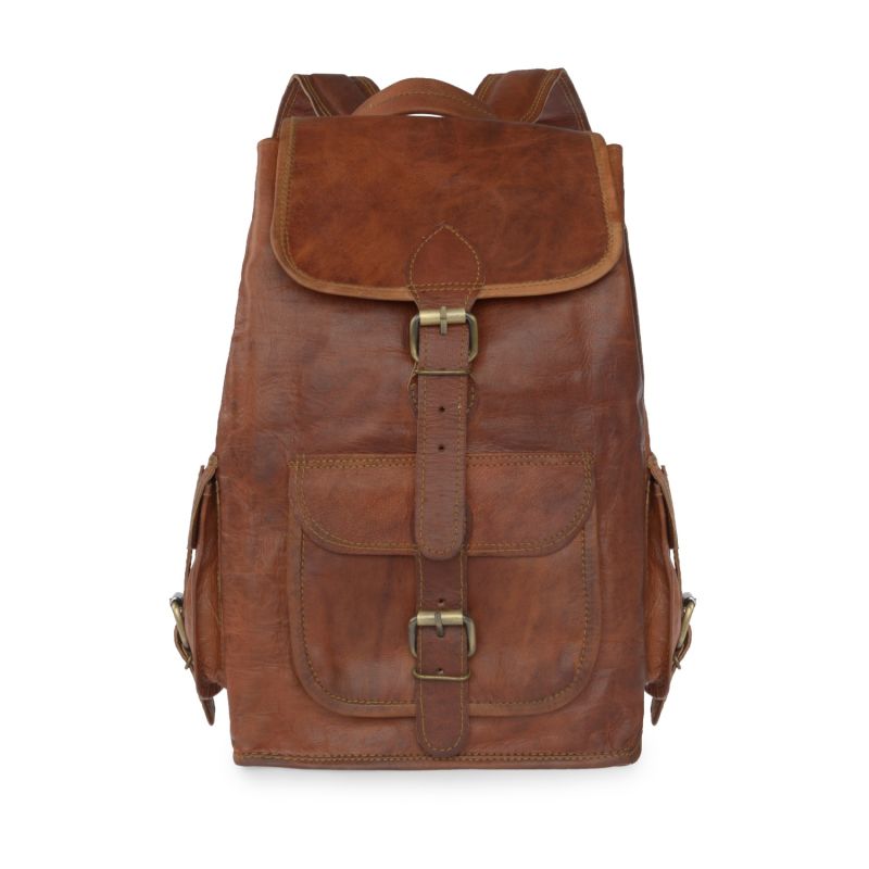 Vida Vintage Classic Leather Backpack - Large image