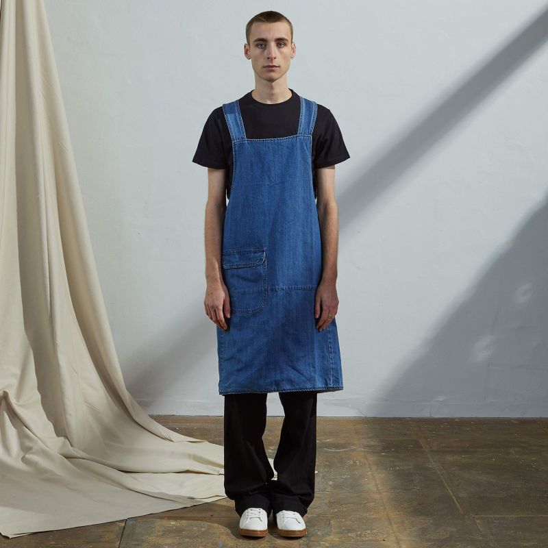 The 9002 Cross Back Apron - Blue image