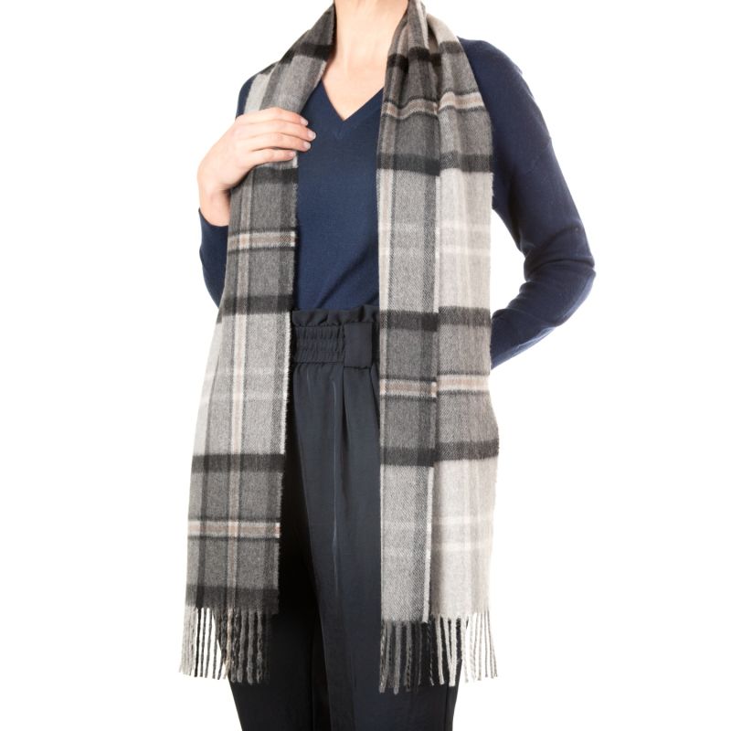 Oban Alba Grey Cashmere Scarf image