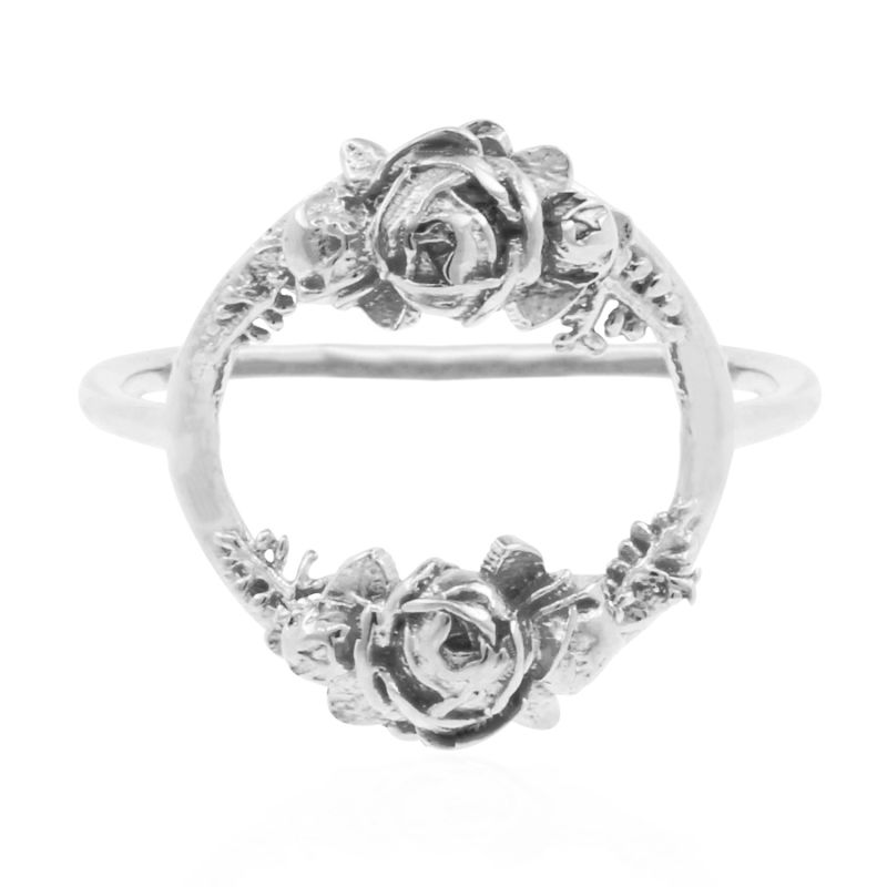 Rose Halo Ring- Silver image