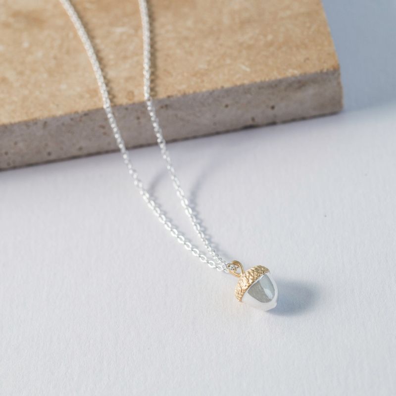 Sherwood Silver & Gold Acorn Necklace image