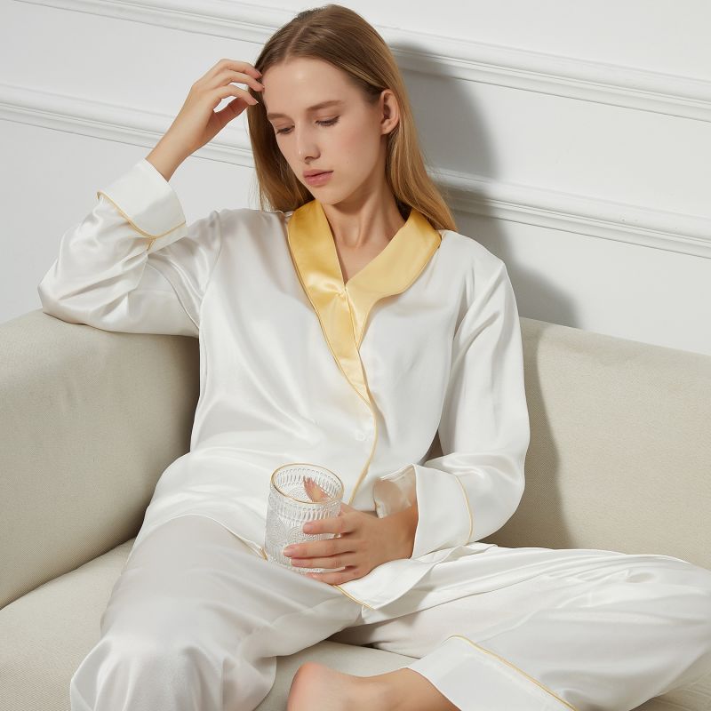 Daffodils Pure Silk Long Sleeve Pyjama Set For Women image