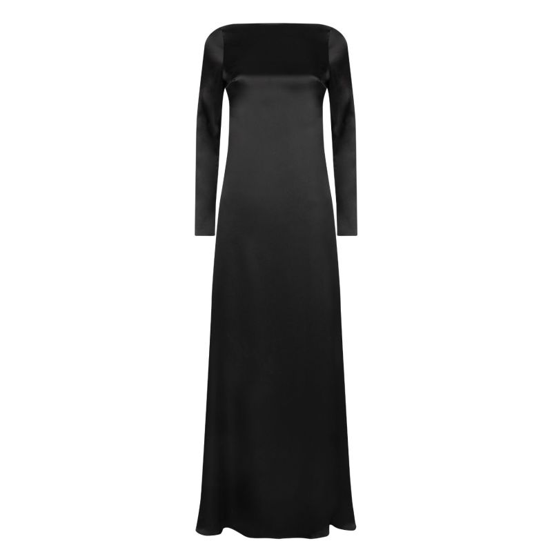 Dahlia Backless Satin Maxi Dress - Black image