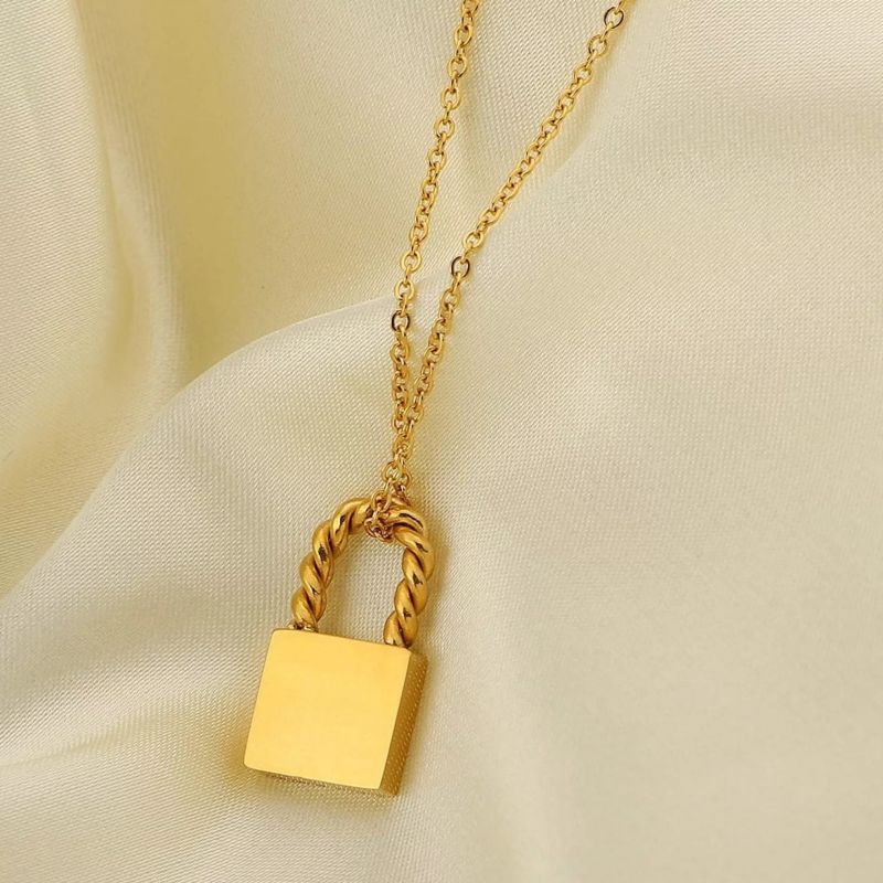 Dainty Gold Lock Necklace