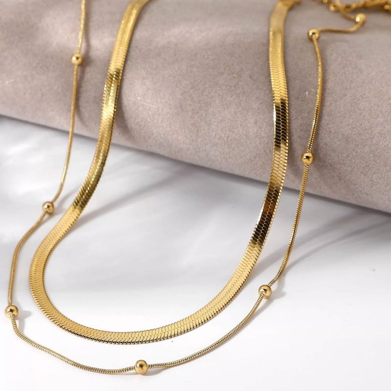 Double Gold Chain Choker image