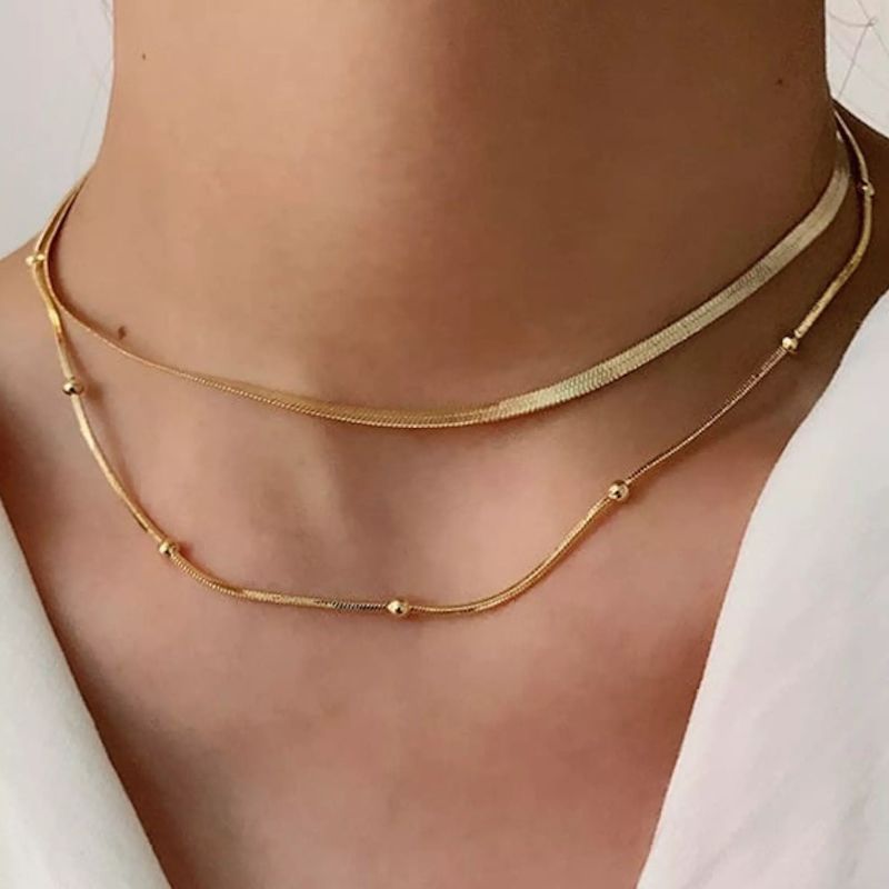 Double Gold Chain Choker image