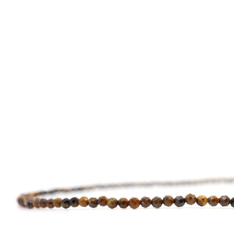 Dainty Brown Tiger's Eye Beaded Necklace image