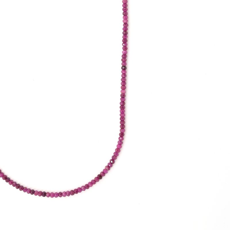 Dainty Pink Ruby Beaded Necklace image