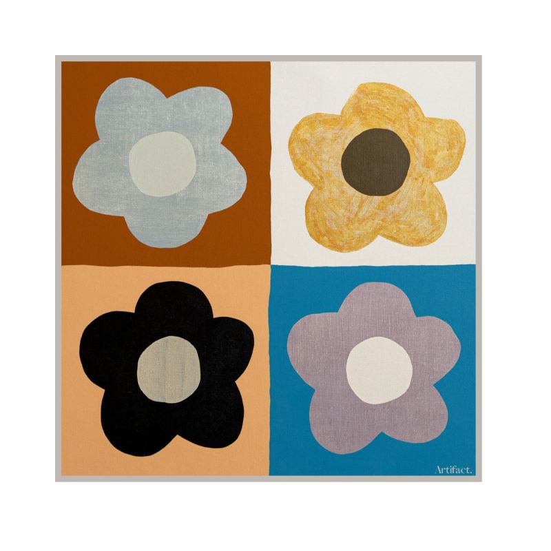 Daisy Block Square Silk Scarf image