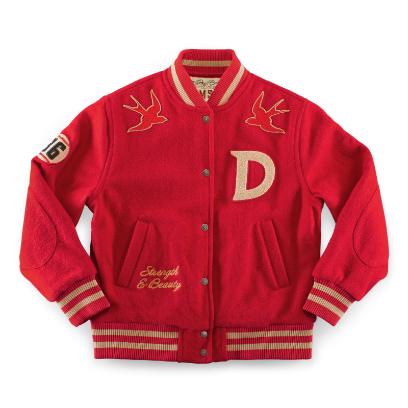 Damsons Nancy Baseball Jacket Vintage Red image