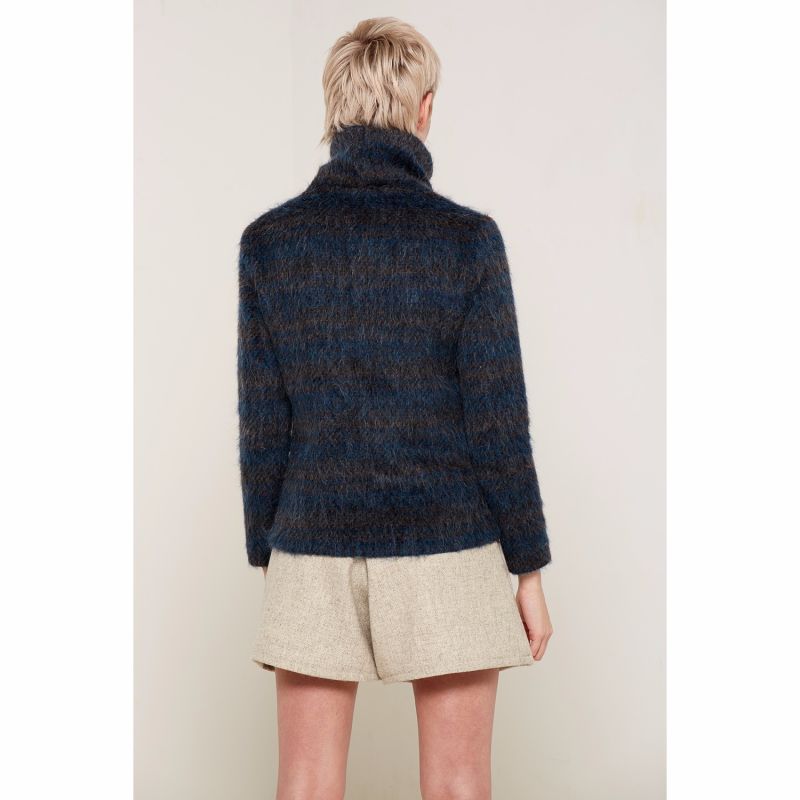 Agnes Roll Neck Wool Jumper In Storm Colour image