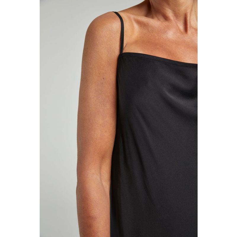 Straight Neck Dress Black image