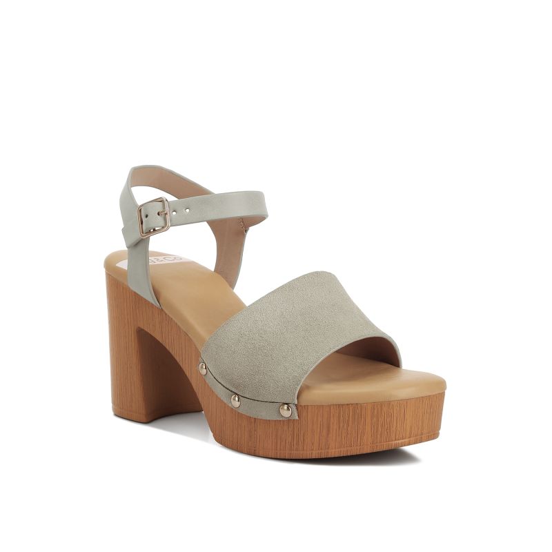 Daniela Suede High Block Sandals In Beige image