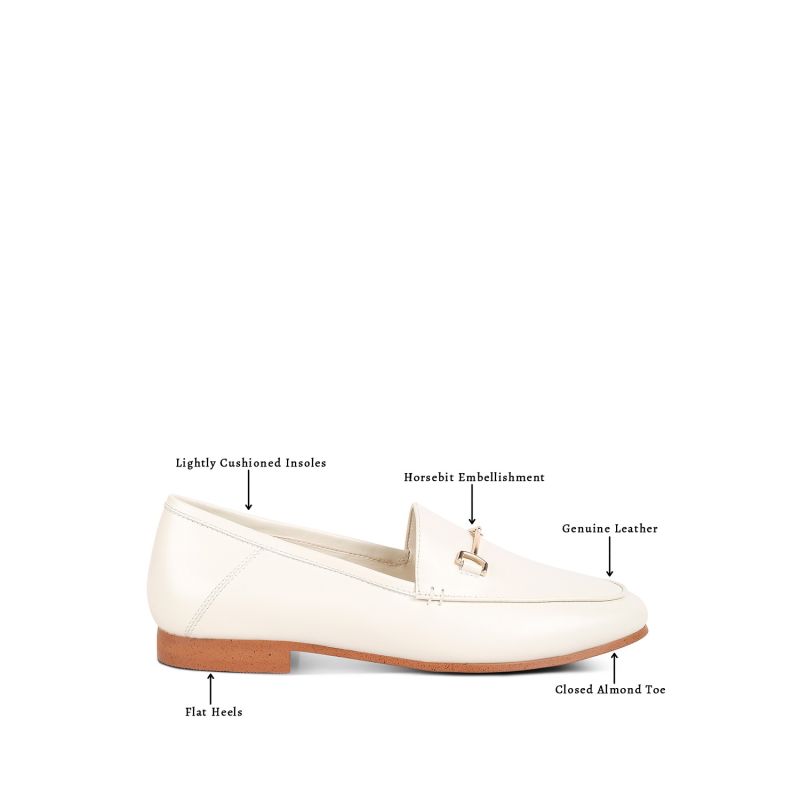 Dareth Horsebit Flat Heel Loafers In Off White image