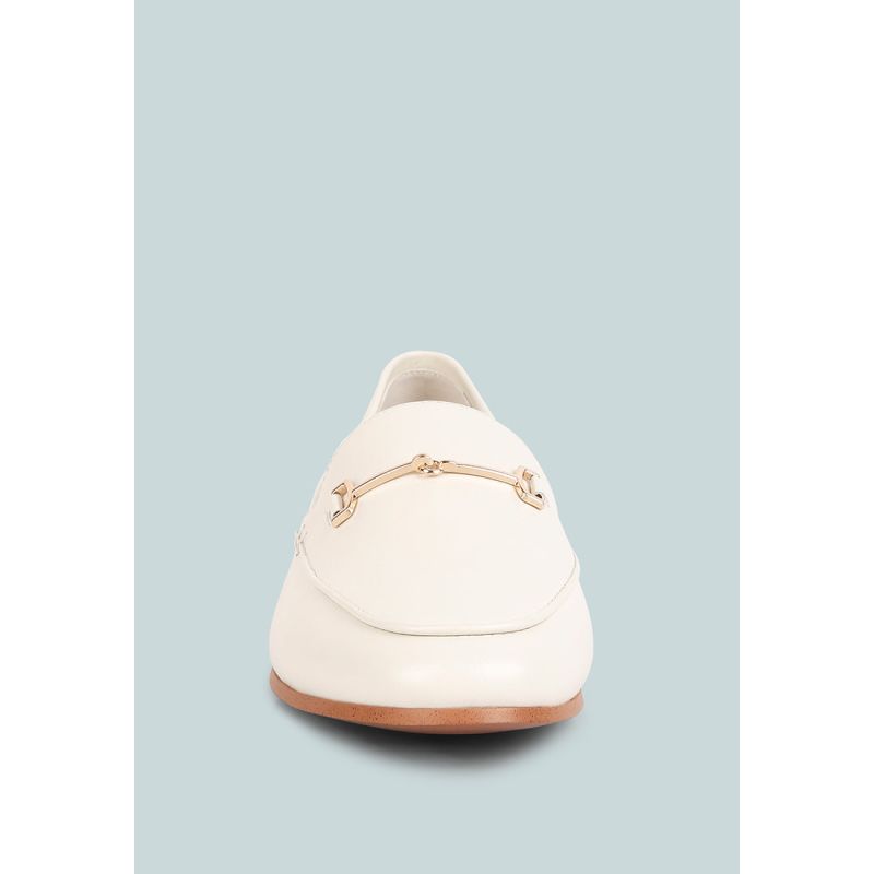 Dareth Horsebit Flat Heel Loafers In Off White image