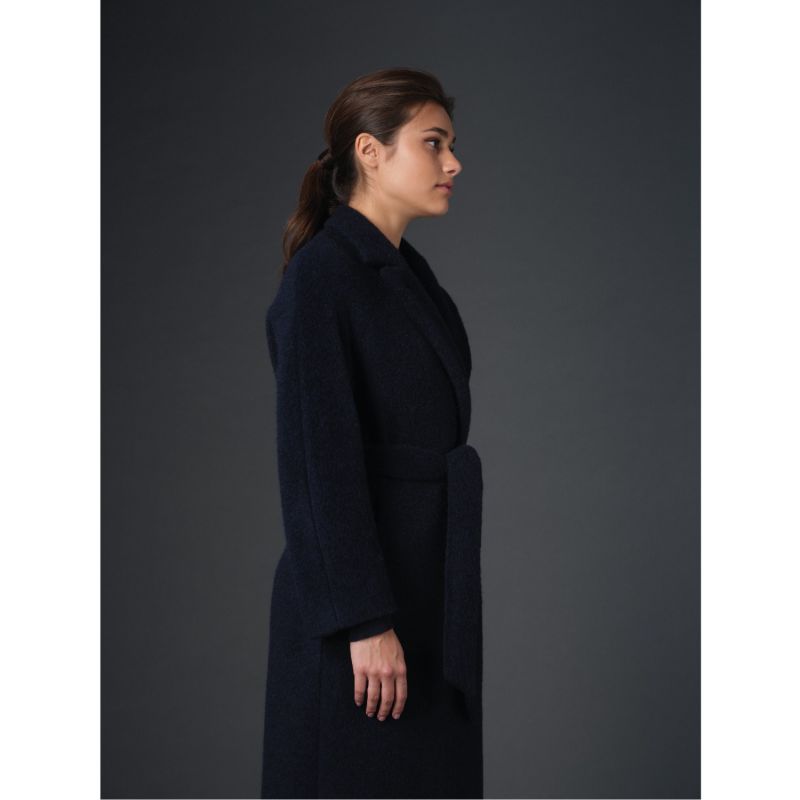 Dark Blue Belted Coat image