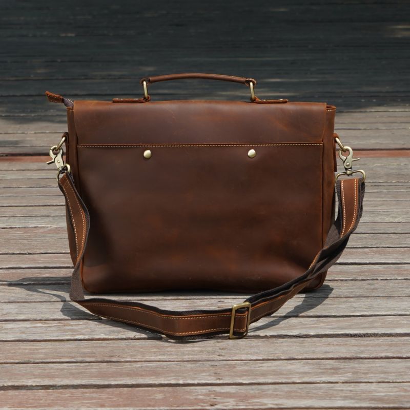 Dark Brown Leather Messenger image